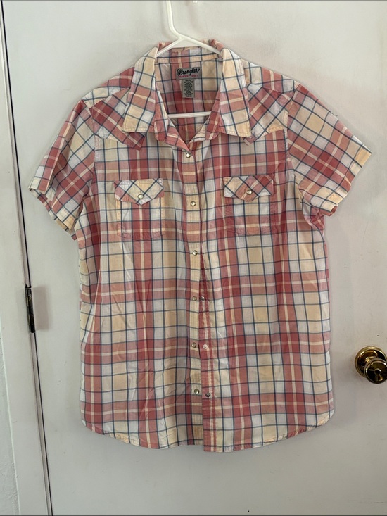 Wrangler Tops - Wrangler Wrancher red plaid short sleeve button down western shirt Size XL